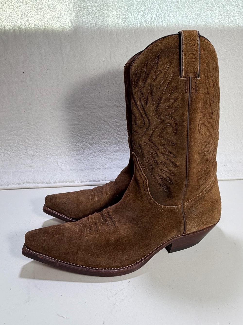 Unbranded Brown Suede Western Cowboy Boots - Classic Pull-On Style